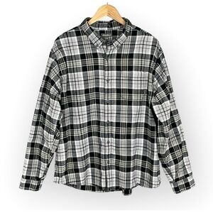Eddie Bauer Classic Fit Plaid Flannel Shirt Size‎ 2XL Monochrome Outdoor Hiking